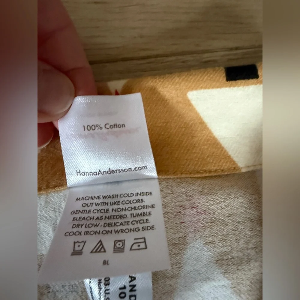 Hanna Andersson winter Christmas tree cozy flannel pajamas button up set - small - Picture 5 of 11